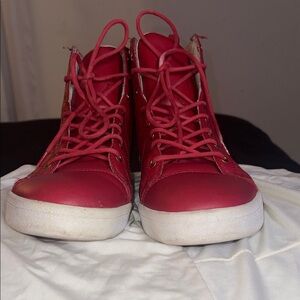 Red High-Top Sneakers